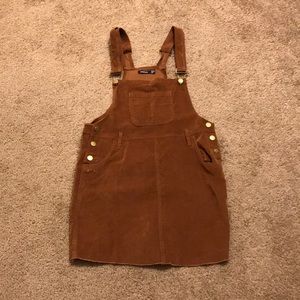 Corduroy brown overall dress (dungaree)